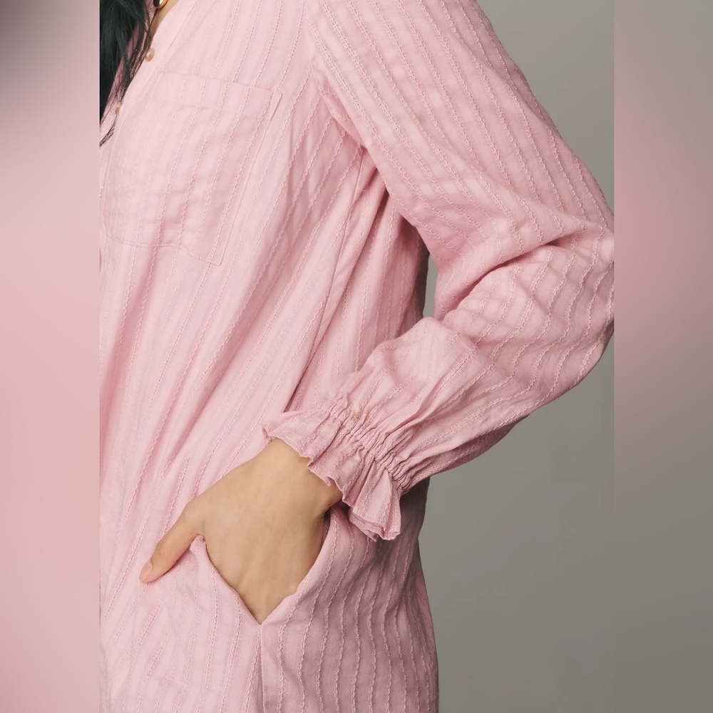 Anthropologie Pink Button-Up Women's Dress - Picture 4 of 5